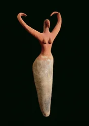 Estatueta feminina, de El Mamariya, c.3600-3500 aC (terracota pintada) (ver 201159)
